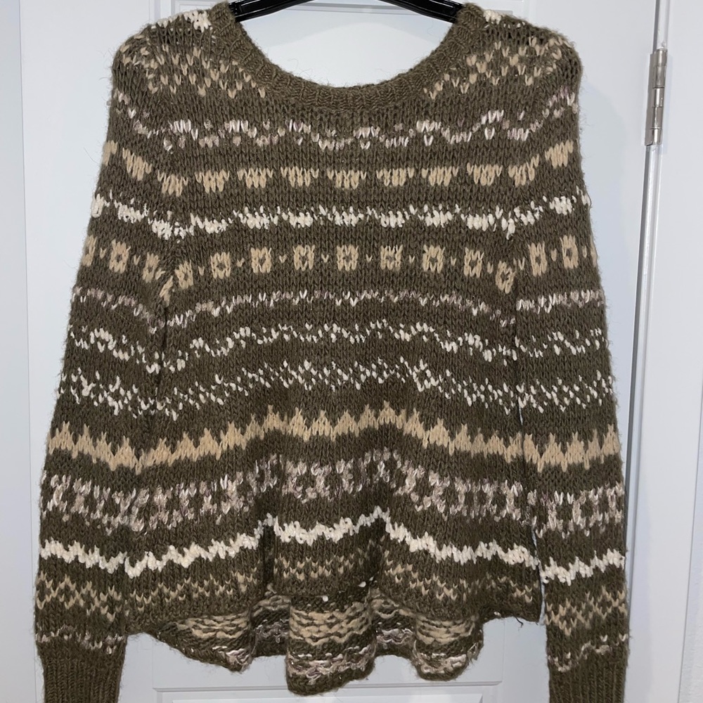 Free People brown pattern sweater